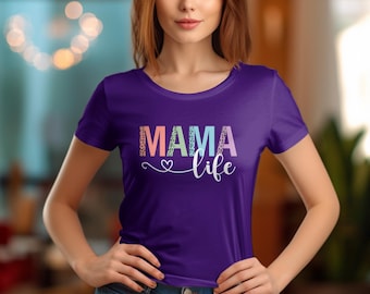 Mama Life-T-shirt: T-shirt met luipaardprint, cadeau moeder