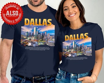 Camiseta con el horizonte de Dallas: camiseta de recuerdo de paisaje urbano
