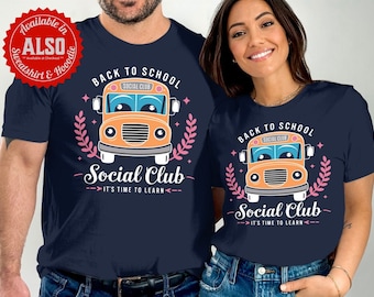 Vintage School Bus Graphic Tee: Retro Social Club Design