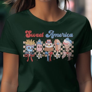 Sweet America T-Shirt: Patriotic Food Characters, 4th of July Tee
