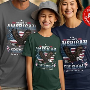 American Freedom T-Shirt: Patriotic Eagle USA Flag Graphic