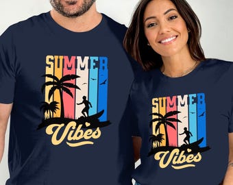 Retro Summer Vibes T-Shirt: Surf Beach Graphic Tee