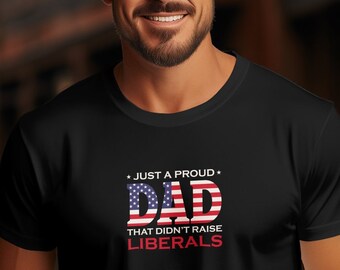 T-shirt patriottische vader: Amerikaans vlagontwerp, T-shirt met politieke humor