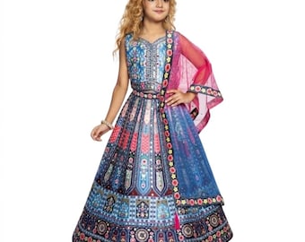 Girls Lehenga Choli | Pink Indian Wedding Outfit, Festive Ethnic Dress