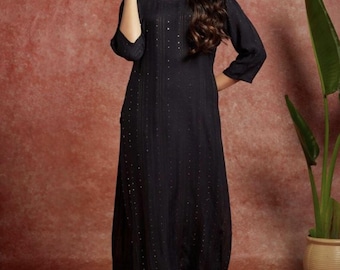 Striped Black Kurti