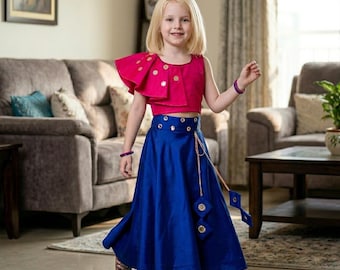 Girls Lehanga Choli Set: Traditional Indian Party Dress for Weddings, Festivals