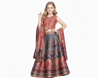 Girls'  Lehanga Choli Set: Diwali Festivewear