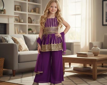 Girls’ Ethnic Palazzo Set – Traditional & Stylish Party Wear| Indian Outfit|