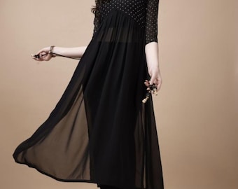 Striped Black Kurti