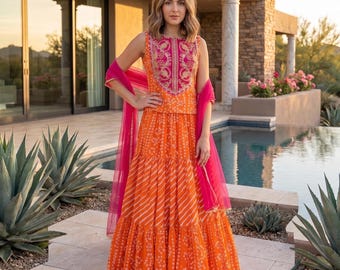 Girls Lehanga Choli Set: Traditional Indian Party Dress for Weddings, Festivals