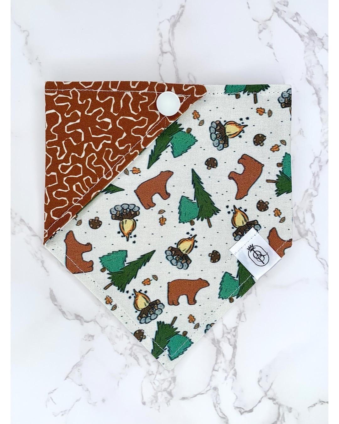 Bonfire Snaps Bear Hugs & Bonfires Reversible Snap-on Cat/dog Pet Bandana - Etsy