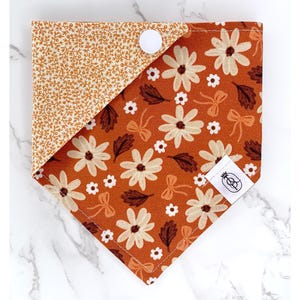 Autumn Blooms Reversible Snap-On Cat/Dog Pet Bandana