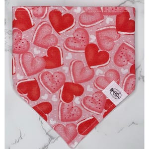 Macaroon Hearts Reversible Snap-On Cat/Dog Pet Bandana