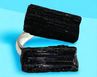 Schwarzer Turmalin Ring Heilstein