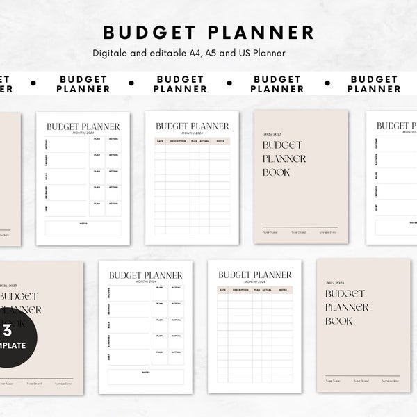 Monthly Budget Planner 2024 | Date Scheduler | Expense Tracker | Financial Organizer | Notes Section | Income Tracker | Date Reminders