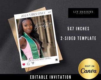 Graduation Invitation | Graduation Invitation Template | Graduation Announcement | Graduation Announcement Template | 2024 Canva Template