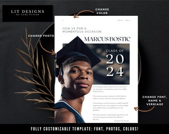 Graduation Magazine Cover Invitation | Graduation Invite | Graduation Announcement | Graduation Invitation Template | Graduation Party
