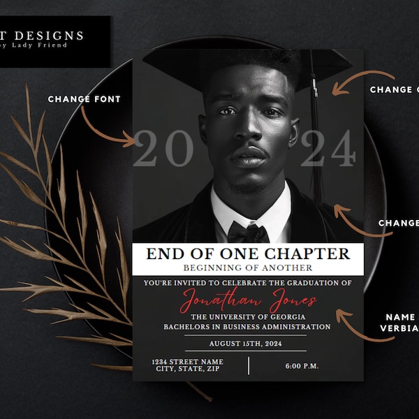 Graduation Invitation | Graduation Invitation Template | Graduation Announcement | Graduation Announcement Template | 2024 Canva Template