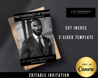 Graduation Invitation | Graduation Invitation Template | Graduation Announcement | Graduation Announcement Template | 2024 Canva Template