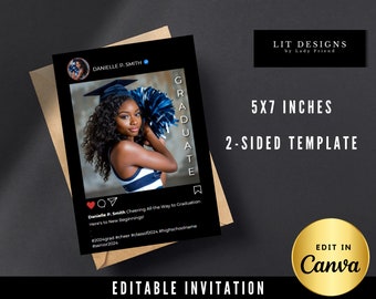 Graduation Invitation | Graduation Invitation Template | Graduation Announcement | Graduation Announcement Template | 2024 Canva Template