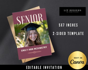 Graduation Invitation | Graduation Invitation Template | Graduation Announcement | Graduation Announcement Template | 2024 Canva Template