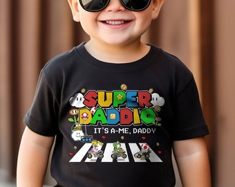 Super Daddio It's A Me Daddy Camisa, Camisa Super Daddio personalizada, Camisa Super Daddio personalizada, Camisa Daddio del Día del Padre