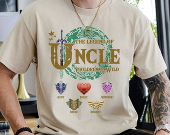 T-shirt personnalisé The Legend of Uncle, chemise papa Zelda, chemise Zelda Link, chemise Breath Of The Wild, chemise familiale personnalisée Legend of Zelda