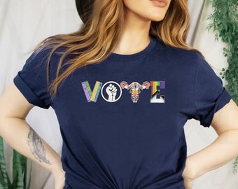 Camisa de voto, camisa de libros prohibidos, camiseta de derechos reproductivos, camisas BLM, camisa de activismo político, Pro Roe V Wade, camisetas electorales, camisa LGBTQ
