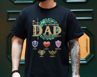 Personalized The Legend Of Dad T-Shirt, Zelda Dad Shirt, Zelda Link Shirt, Breath Of The Wild Shirt, Custom Family Legend Of Zelda Shirt