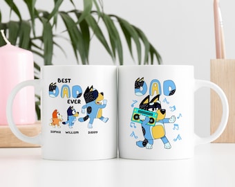 Mug Bluey Dad, Mug meilleur papa de tous les temps, Mug Bluey papa personnalisé, Mug Bluey fête des pères, Mug Bluey personnalisé