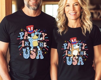 Bluey 4th of July Shirt, Bluey Fourth of July Shirt, Independence Day Shirt, Bluey Family Matching Shirt, Bluey Party In The USA Shirt