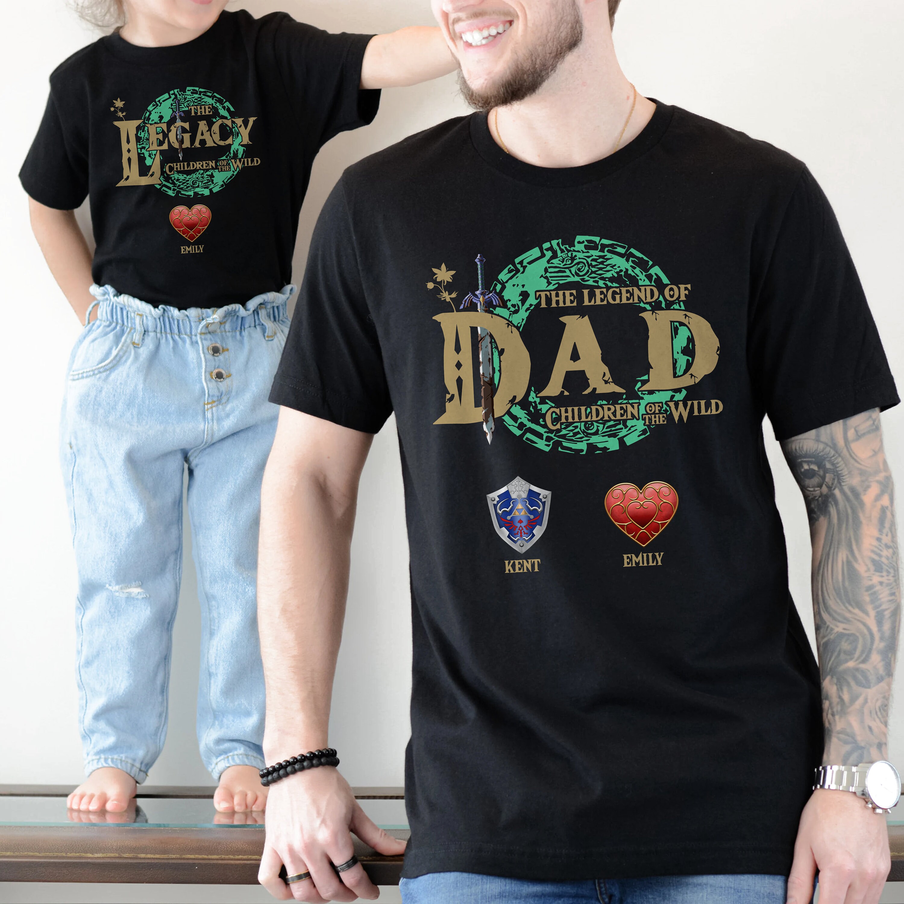 Personalized The Legend Of Dad and Son T-Shirt, Zelda Dad Shirt, Zelda Shirt