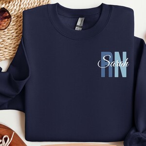 personalized nurse sweatshirt, registered nurse, custom nurse shirt, unique birthday gift for nurse, new nurse, nurse grad, nurse crewneck