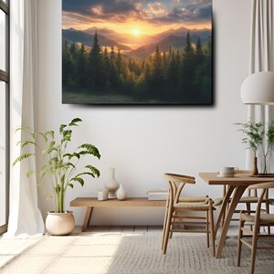 mountain canvas wall art, housewarming gift for friends, wall art for living room, office wall art decor, home decor for bedroom, peaceful