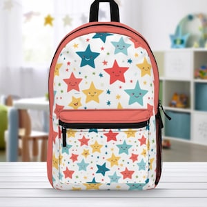 Sac à dos pour la rentrée des classes, Sac à dos pour la maternelle, Sac à dos unique, Cartable pour fille, Étoile souriante, Cadeau de rentrée des classes, Cadeau pour petits-enfants