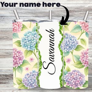 Personalized name tumble , custom 20 oz Skinny tumbler, floral tumbler, unique birthday gift for mom, best friend gift, travel gift