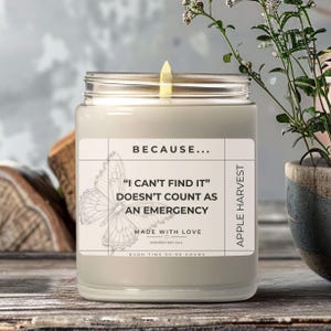 Funny Candle for Mom, Apple Harvest Candle, Mothers Day Gift, Unique Birthday Gift for Daughter, Eco-Friendly Gift Ideas, Aromatherapy