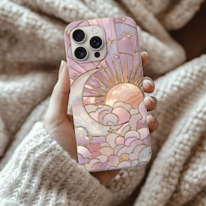 Etui na iPhone'a z witrażem Celestial 17 16 15 14 13 12 11, Samsung Galaxy S12 S22 S23 S24 S25, Wytrzymałe etui na telefon