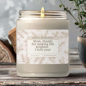 Candle for Mom Apple Harvest, Mothers Day Gift, Unique Birthday Gift for Daughter, Eco-Friendly Gift Ideas, Relaxing Scented Candles, Home