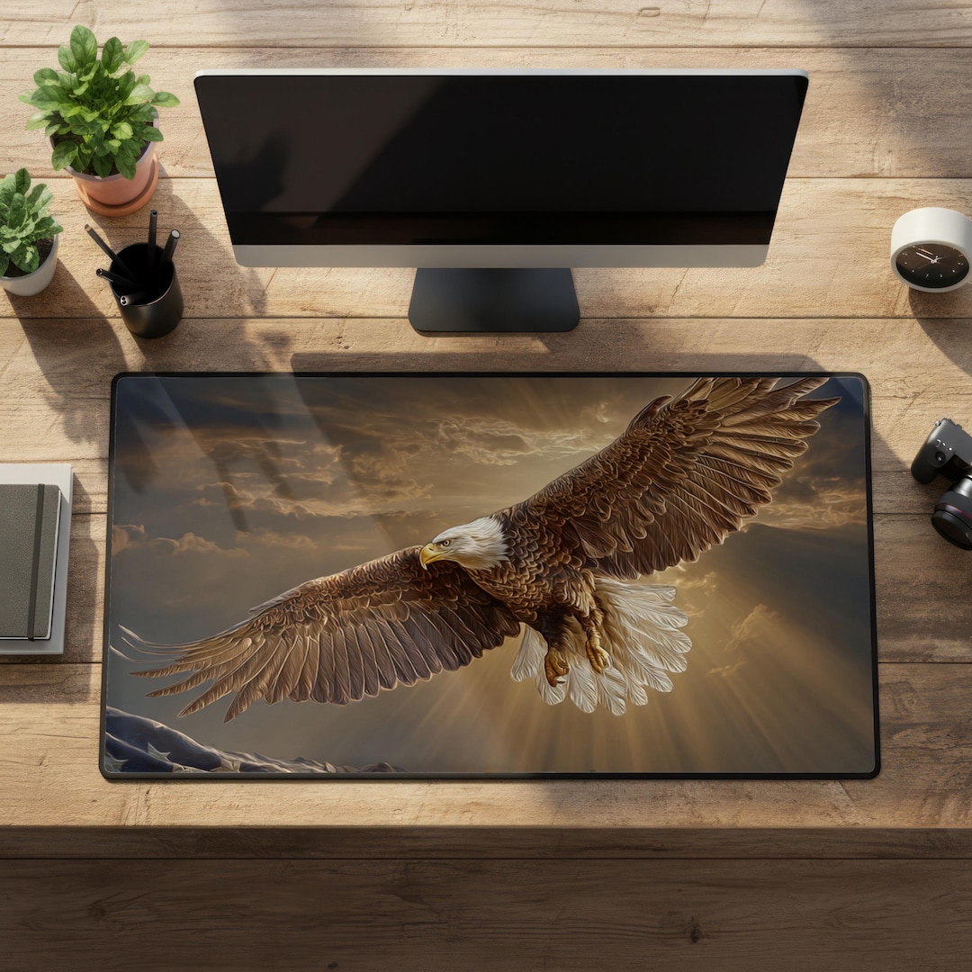 250th Anniversary Bald Eagle Computer Desk Mat, American Flag Desk ...