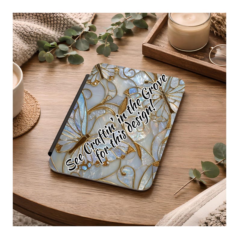 Funda Kindle con diseño celestial de vidrieras de 7", funda Kindle con correa, regalo para amantes de los libros. imagen 6