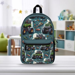 Sac à dos pour la rentrée scolaire, sac à dos Monster Truck, sac à dos pour l'école, sac à dos unique, cartable pour enfant, cadeau de rentrée scolaire, cadeau pour