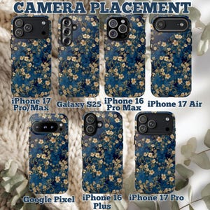 Blommigt estetiskt målat glas, tufft telefonskal, iPhoneskal 17 16 15 14 13 12 11 Samsung-telefon S25 S24 S23 S22 och Google Pixel bild 6