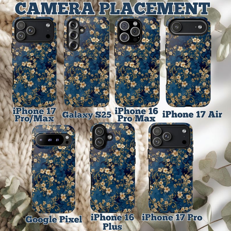 Blommigt estetiskt målat glas, tufft telefonskal, iPhoneskal 17 16 15 14 13 12 11 Samsung-telefon S25 S24 S23 S22 och Google Pixel bild 6