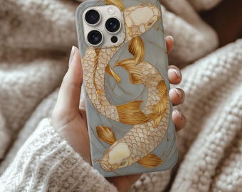 Stained Glass Koi Fish iPhone case 17 16 15 14 13 12 11, Samsung Galaxy S12 S22 S23 S24 S25, Tough phone case