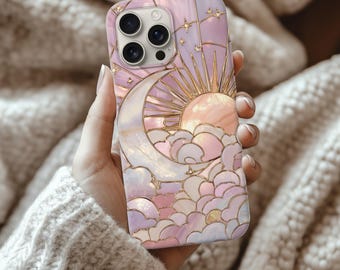 Stained Glass Celestial iPhone case 17 16 15 14 13 12 11, Samsung Galaxy S12 S22 S23 S24 S25, Tough phone case