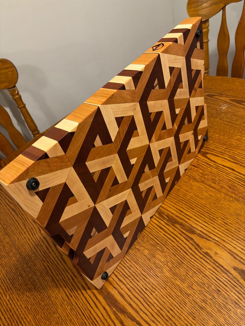 3D Interlocking Cubes End Grain Cutting Board - Etsy