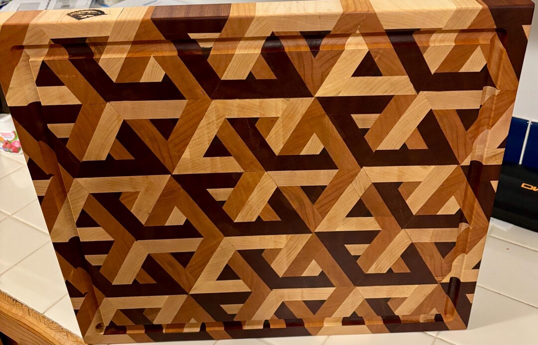 Interlocking Cubes Cutting Board. Maple Sapele Walnut Cherry. - Etsy