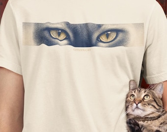 Maglietta con occhi di gatto siamese / Maglietta grafica con occhi felini dorati Citizen Cat