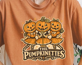 Maglietta con il trio di ballerine di zucca intagliata Pumpkinettes / Spooky Squad